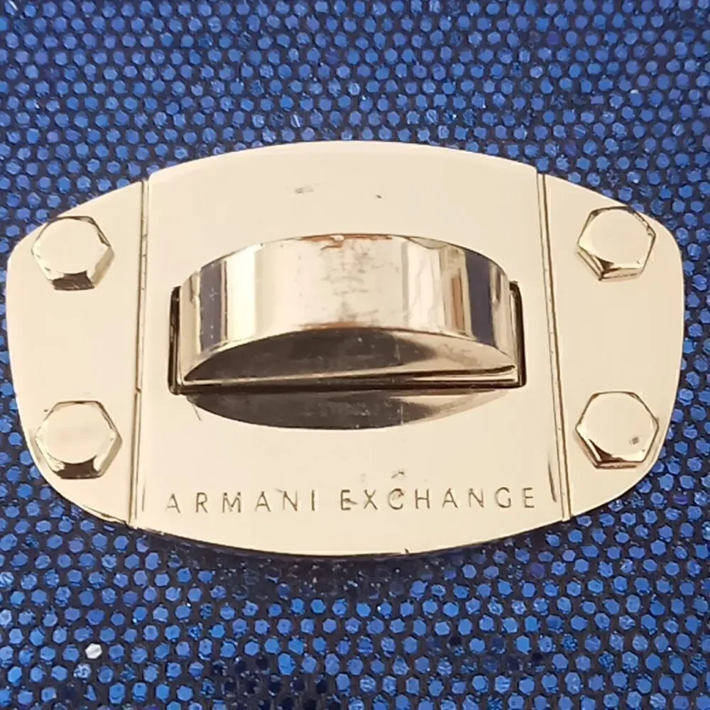 Armani Exchange  blue  glitter clutch